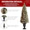 6ft. Pre-Lit Frosted Pinecones & Red Berries Artificial Christmas Porch Tree, Warm White LED Lights